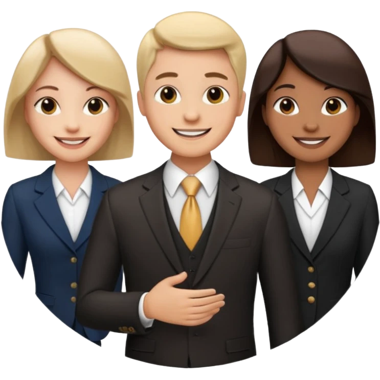 3 people business meeting circular crop emoji