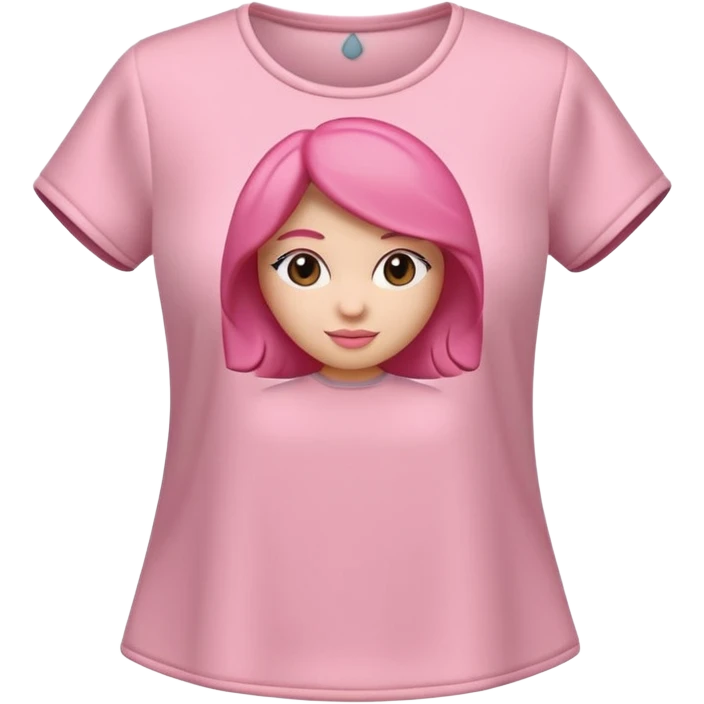 A 3D cartoon rose-pink women’s top with short sleeves, soft fabric texture, gentle lighting, isolated on plain background, Memoji-style. emoji
