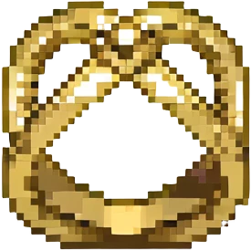 three interlocking gold rings in a triangle formation emoji