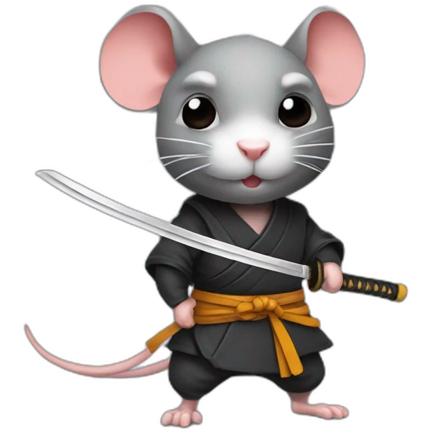 ninja rat with katana emoji