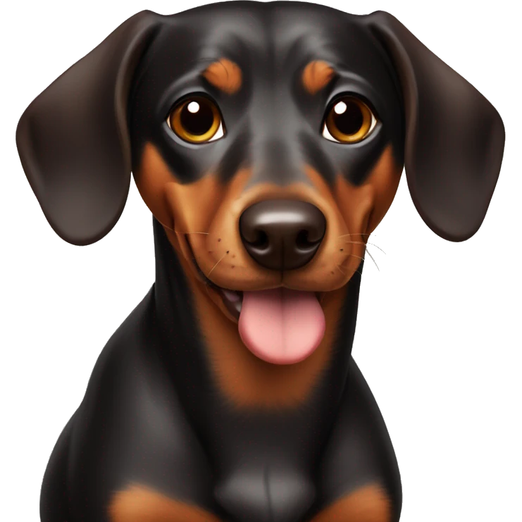 Black and brown Weiner dog  emoji