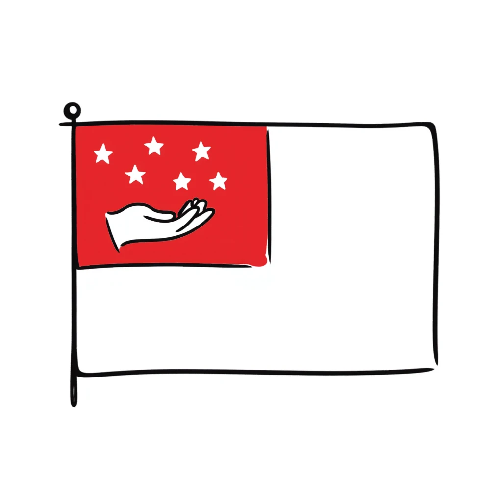 flag of Abkhazia hand drawn doodle style emoji