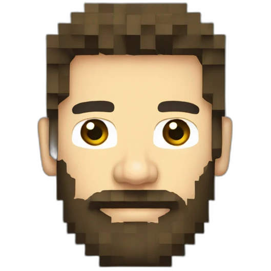 Flat Pixelated 8bit short full beard emoji