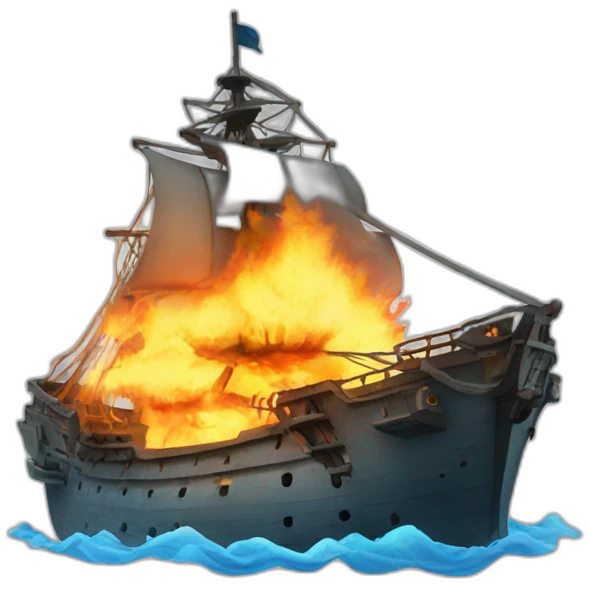 burning warship emoji