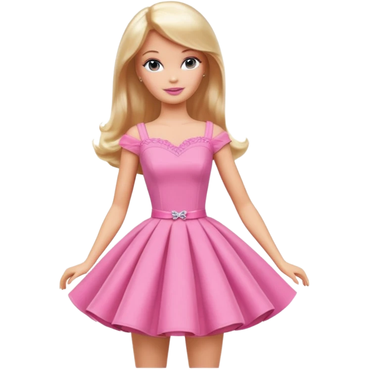 barbie girl dress color, half body emoji