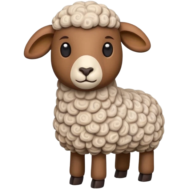 wood carved mini sheep figure emoji