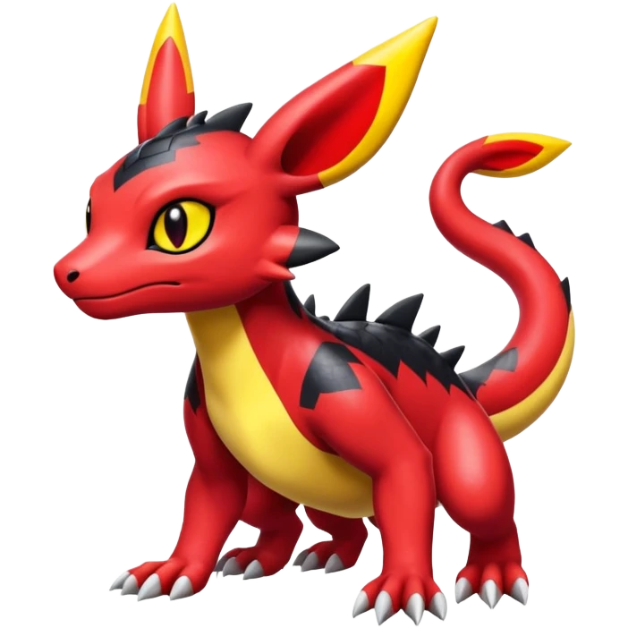 Cute Shiny Guilmon-Quilava-Salandit-Umbreon-Fakémon-hybrid-creature (full body)  emoji