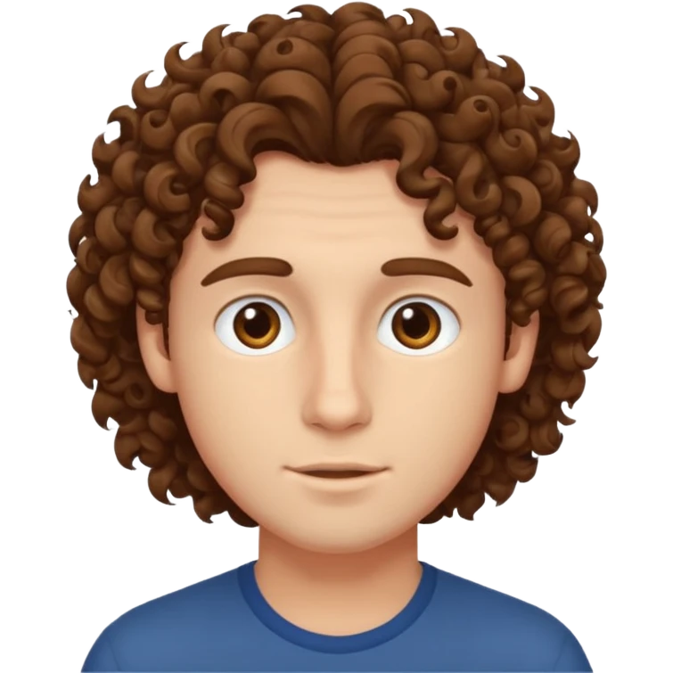 Young man with curly hair  emoji