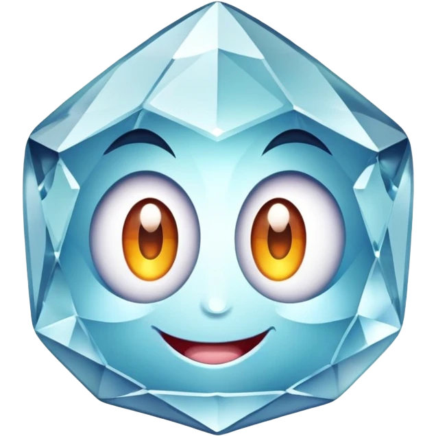 faceted glass with happy eyes emoji
