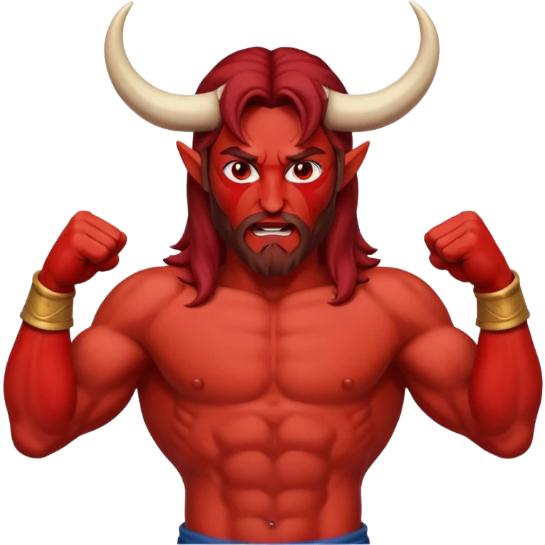 Jesus beating up satan emoji