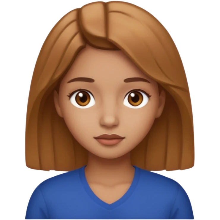 Girl with brown light hair, dominican, brown eyes emoji