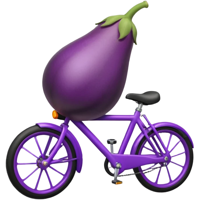 Eggplant on a bike emoji