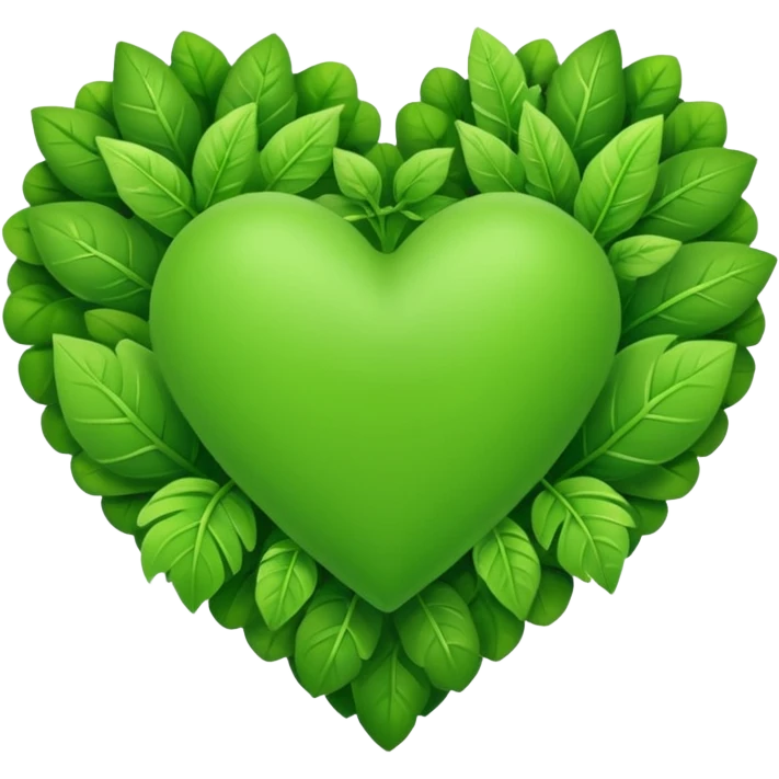green heart made of plants
 emoji
