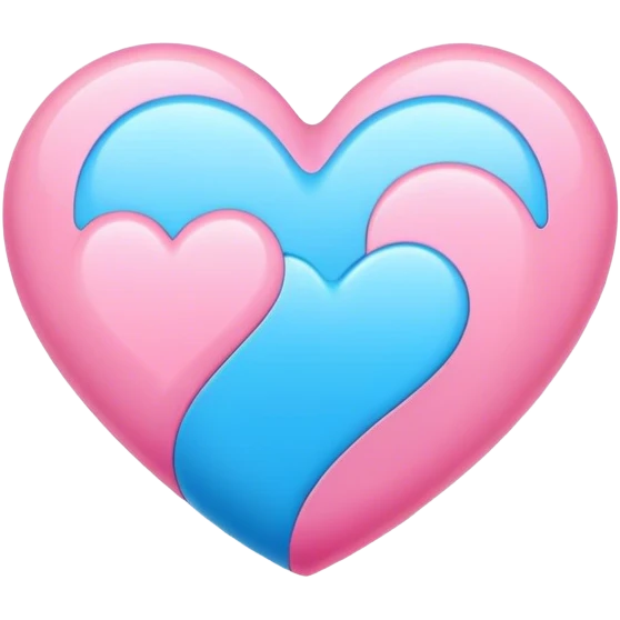 Blue and pink heart emoji