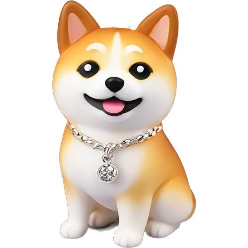 cute shiba necklace emoji