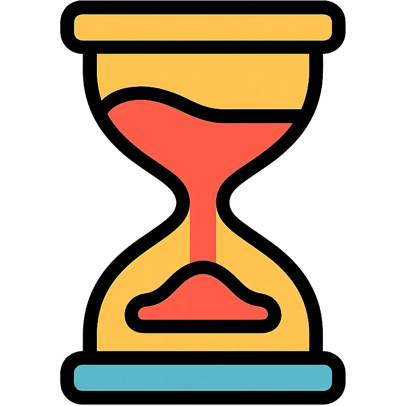color outline icon of an hourglass shaped like shoes emoji