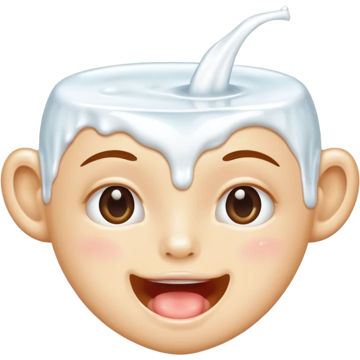 Mouth drooling with milk emoji
