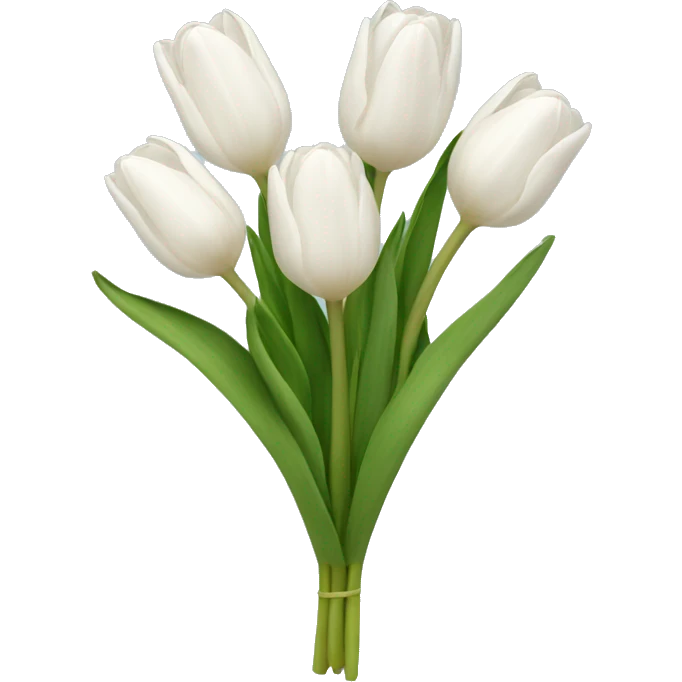 white tulip bouquet  emoji