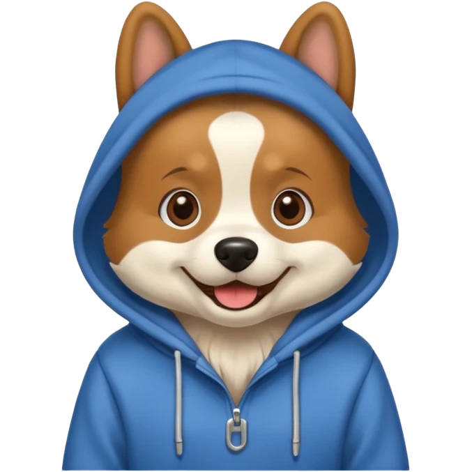 Dog wearing hoodie emoji