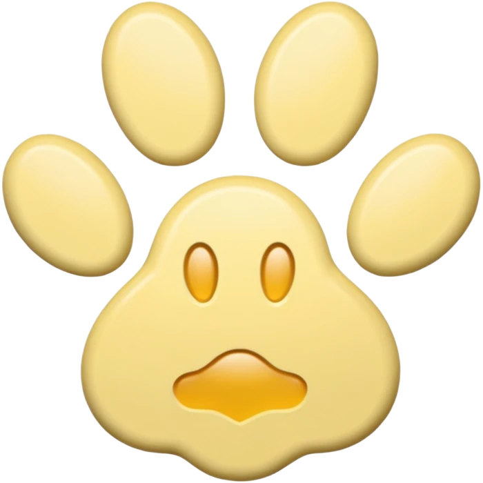 a pastel yellow pawprint emoji
