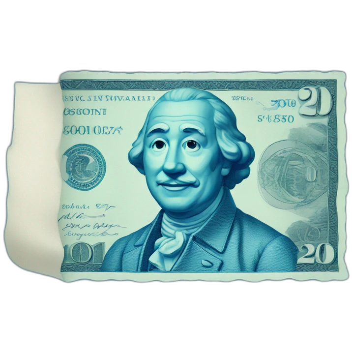 Blue banknote emoji