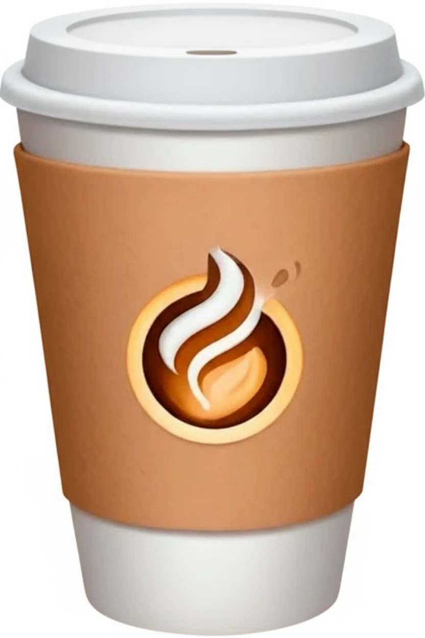Нарисуй точно такой же стаканчик кофе, только пусть он будет закрытый, сверху крышкой, без фона emoji