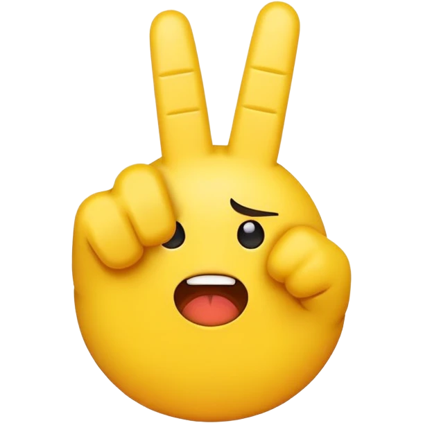 A funny emoji putting up the modele finger emoji