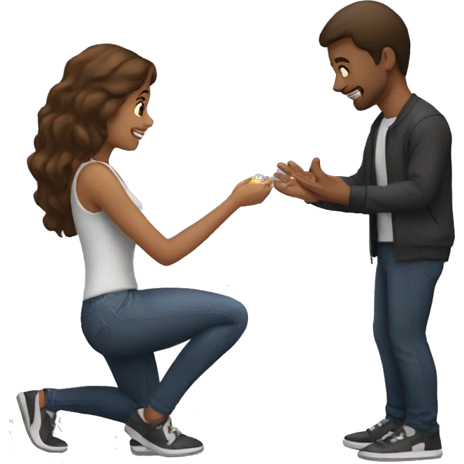 A man proposes to a girl emoji