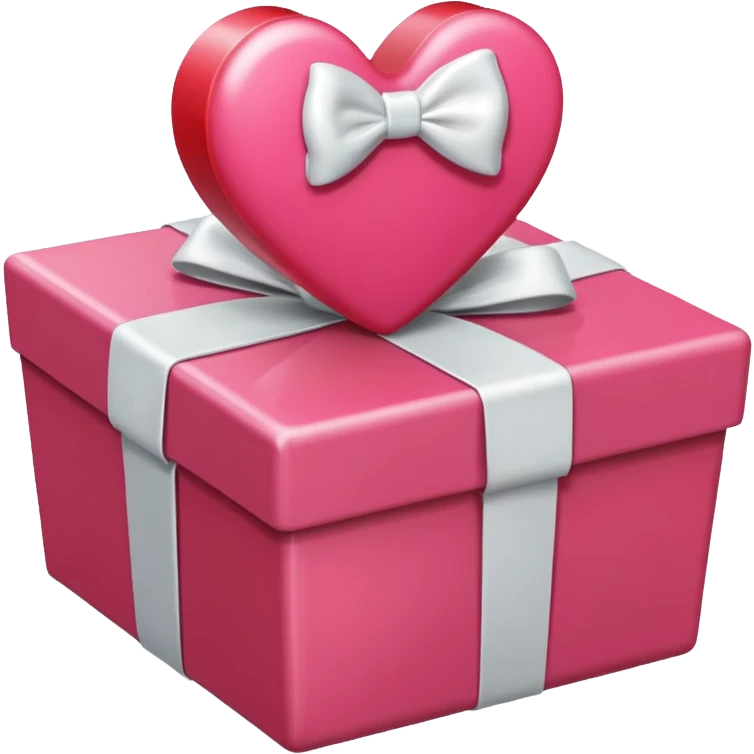 pink heart coming out of a red box with a bow emoji