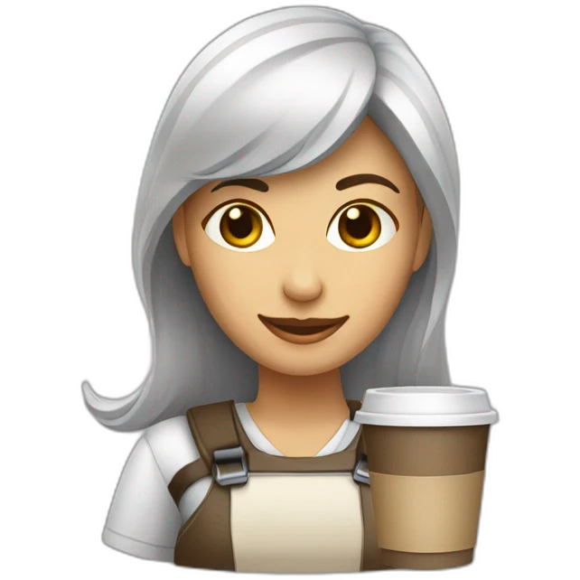 mix of coffee cup and a female software engineer emoji