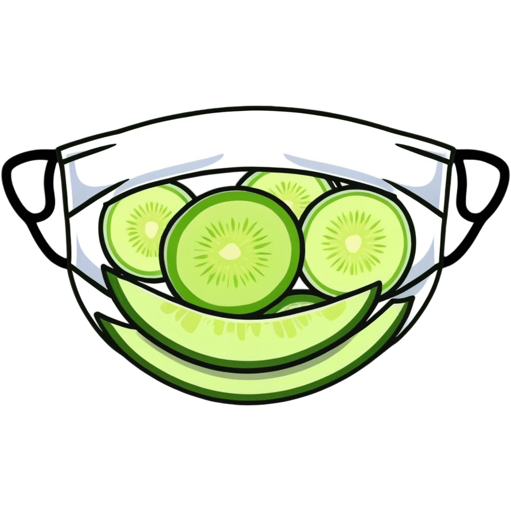 spa day with face mask and cucumber slices emoji