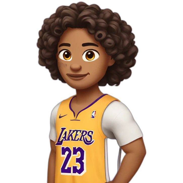 moana wearing lakers jerssey emoji