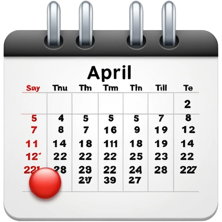 ios style emoji of calendar on 12th april emoji