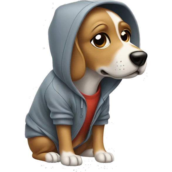 Dog wearing a hoodie ￼ emoji