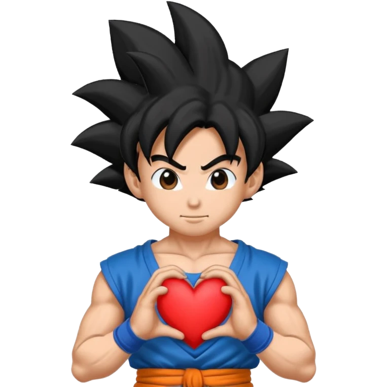 Goku con un corazón azul  emoji