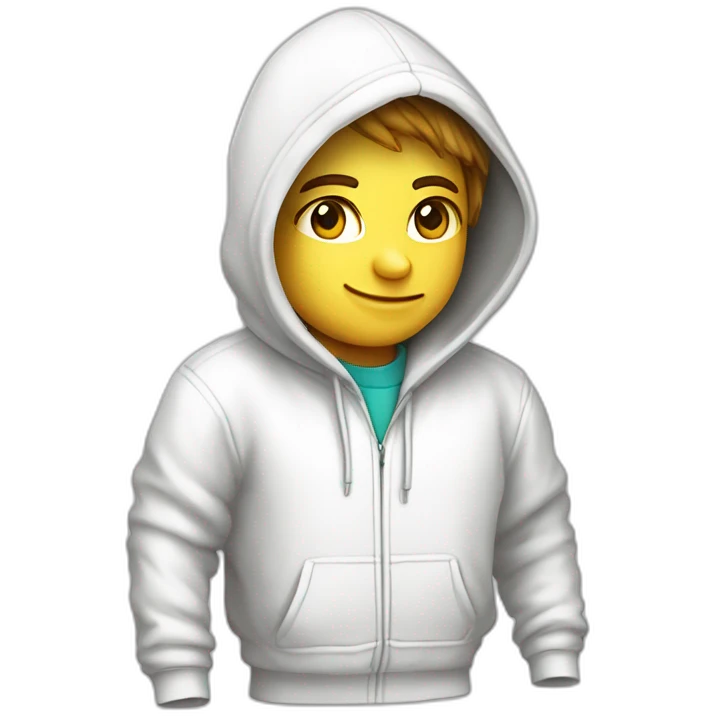 Pixelart developer  white hoodie computer iridescente light emoji