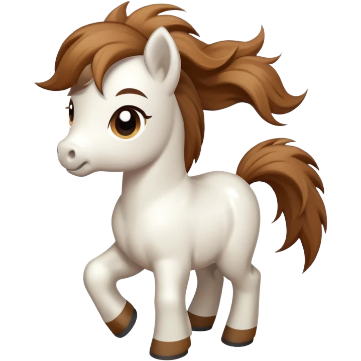 eager pony with hair blowing in the wind emoji