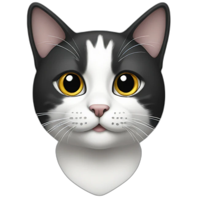 cat with a black and white head emoji