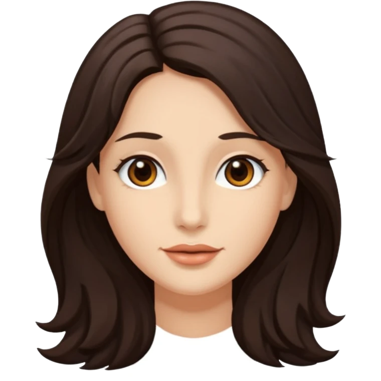 Briseide ha i capelli lunghi e castano scuro e leggermente ondulati, gli occhi castani e ha il viso allungato emoji