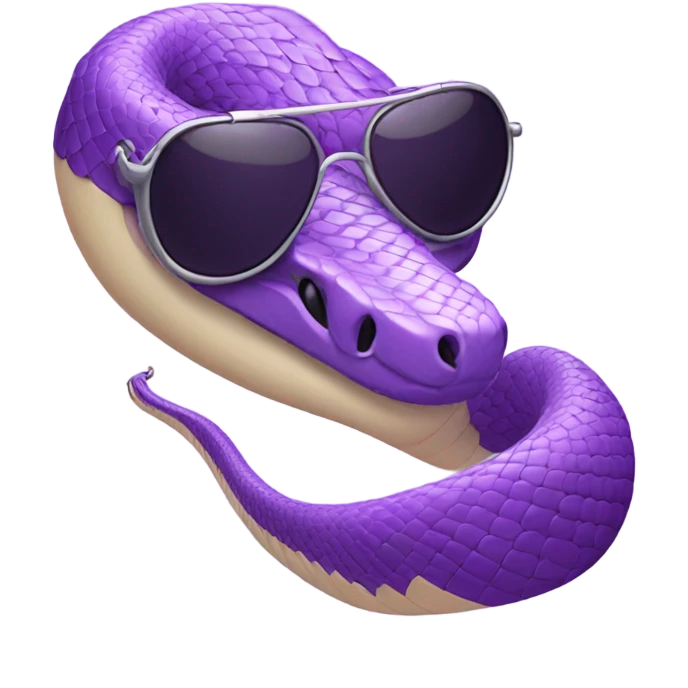 Purple snake with aviator sunglasses emoji