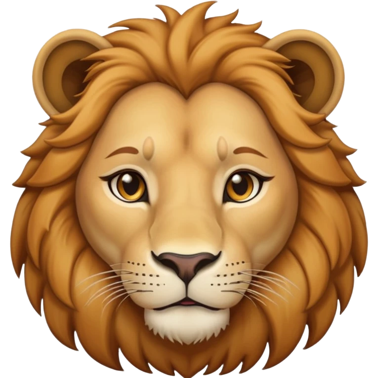 neutral headshot of a confident female lion emoji