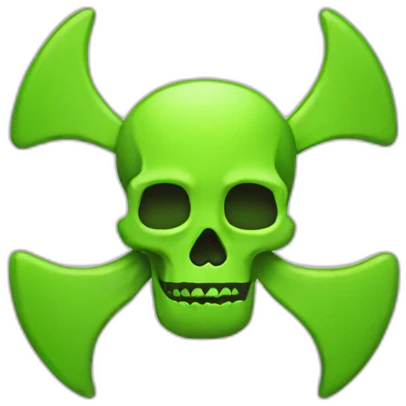 radioactive with bones emoji