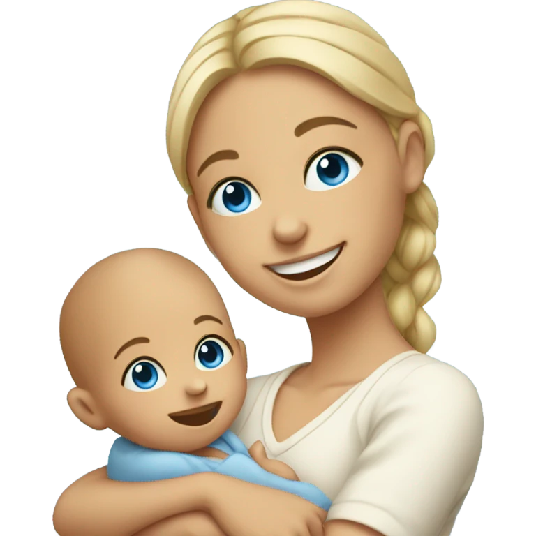 smiling girl with blue eyes ana baby  emoji