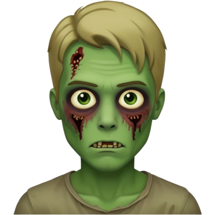 handsome aesthetic dark blonde hair zombie man with green skin emoji