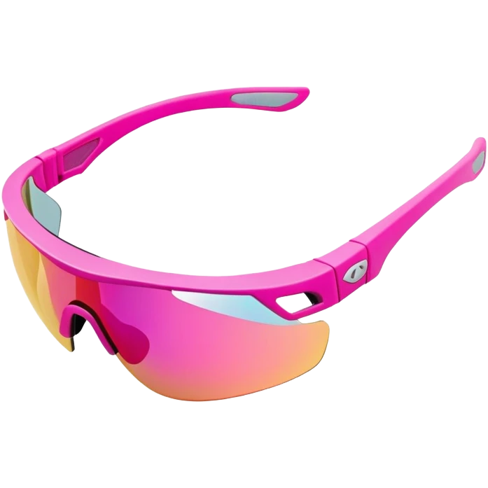chunky pink sport sunglasses with protective visor lens, substantial build emoji