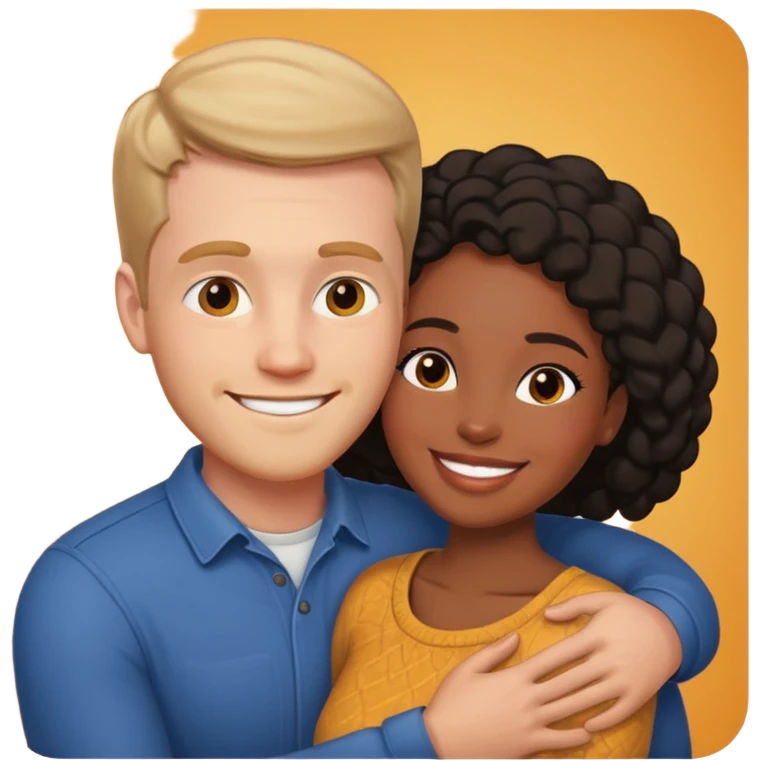 White man black Woman Love  emoji
