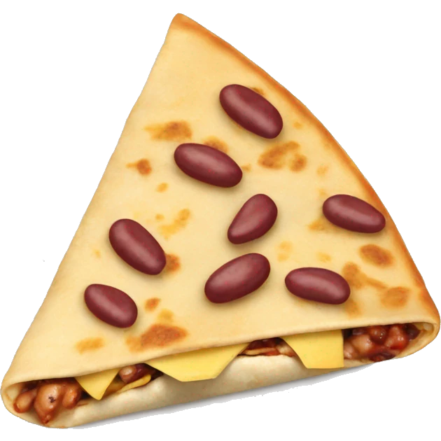 Quesadilla with chicken red beans and cheese emoji