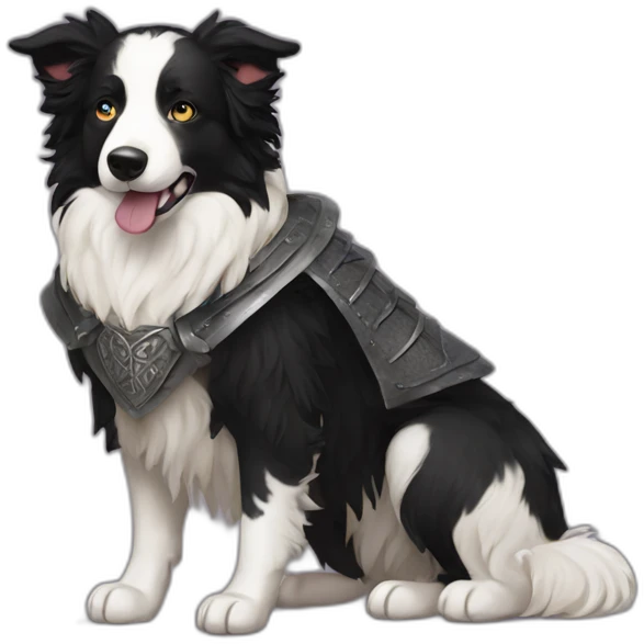 a Border collie disguised in game of thrones outfit emoji
