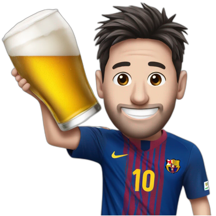Messi avec une bière emoji