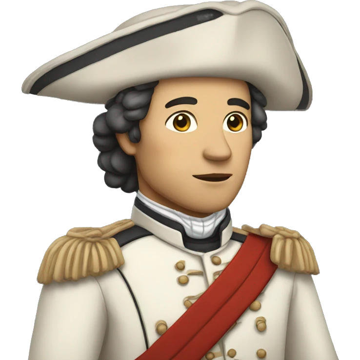 an american colonist, white skin, wearing a traditional uniform emoji